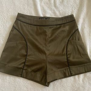 Rehab Green Satin Shorts